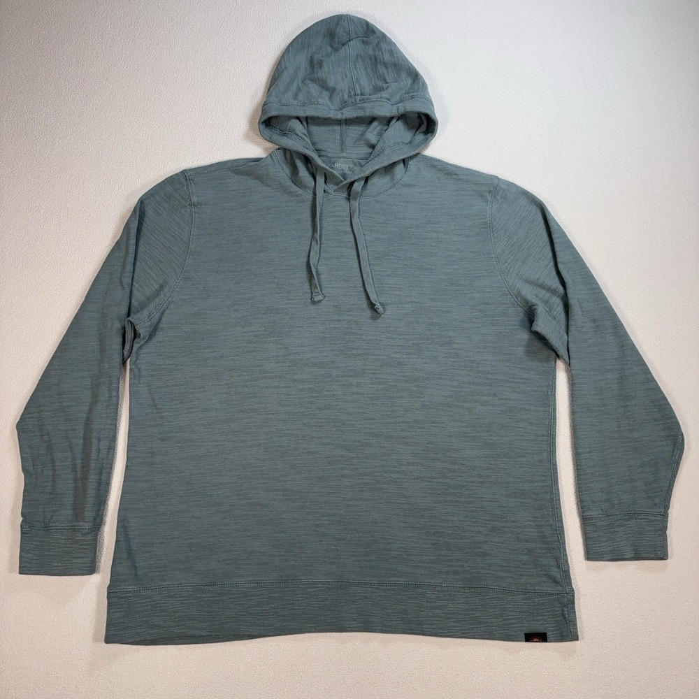 Faherty Sunwashed Lightweight Hoodie Men XL Ocean Glass Organic Cotton Slub Knit